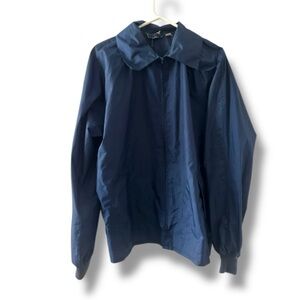 Vintage 80s/90s Lightweight Navy Blue Full Zip Windbreaker Jacket Men's Size XL